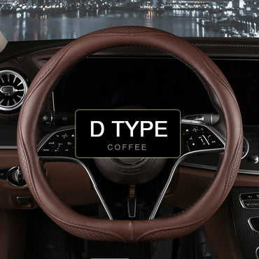 Motopets Car Anti-Slip Leather Steering Wheel Cover Universal Car Steering Wheel Protective Cover Fashion Style 38cm Type O D