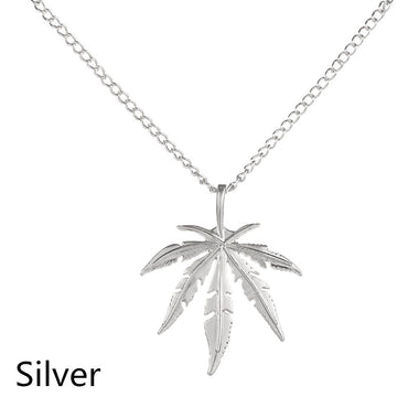 Charm Chain Men Jewelry Rock Titanium Steel Punk Vintage Maple Leaf Necklace Choker Hip Hop Leaf Pendant