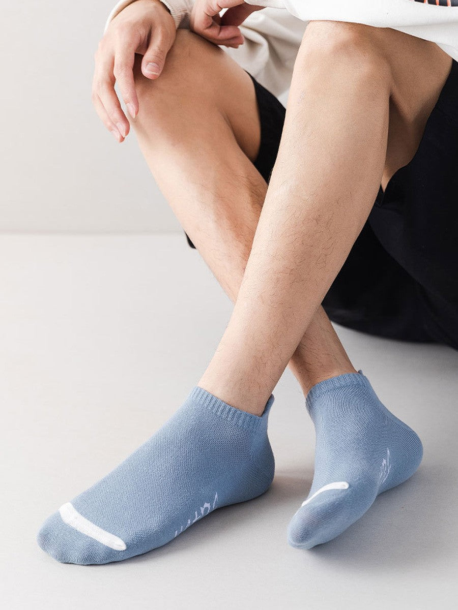 5 Pairs New Summer Cotton Men's Socks Short Thin Casual Mesh Breathable Boat Socks Fashion Comfortable Street Style Sockke Gift