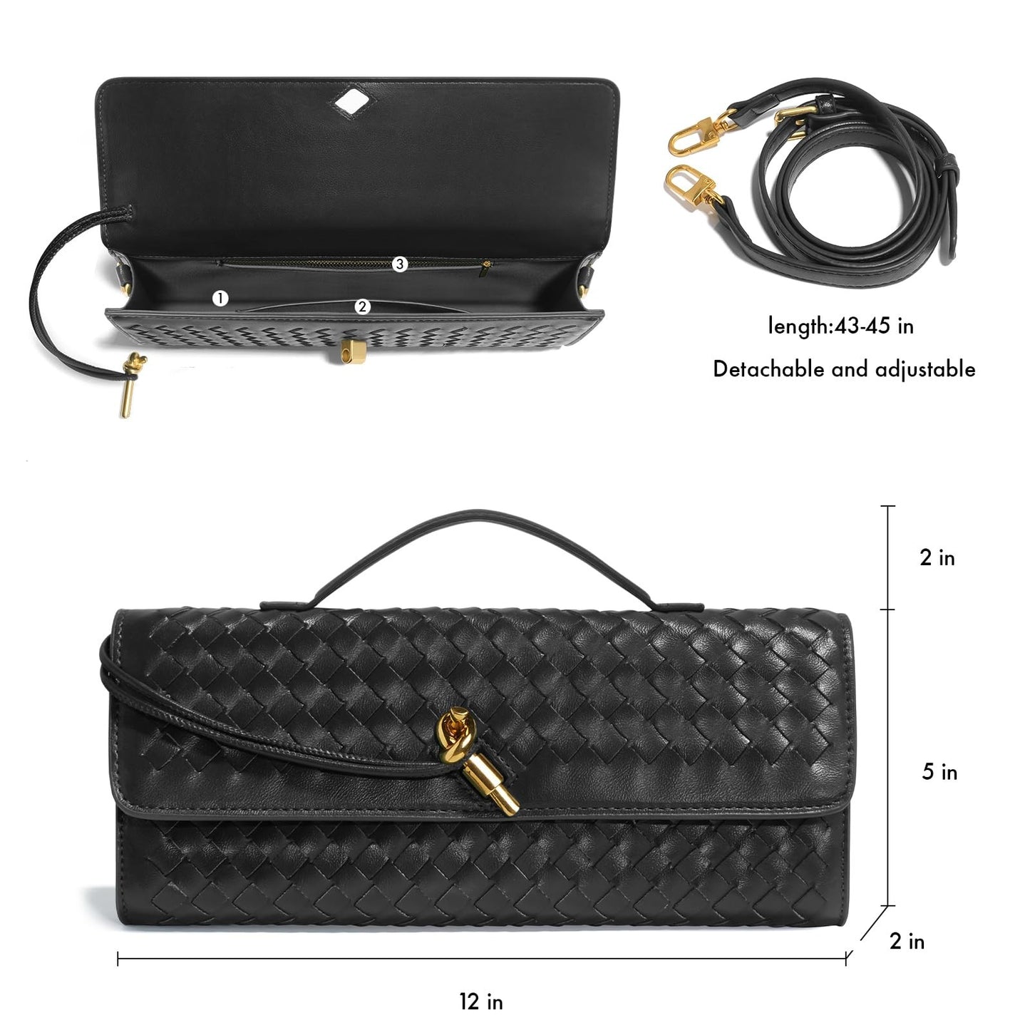 Women's woven handbags, evening clutches, woven leather totes, formal crossbody bags