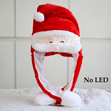 LED Plush Rabbit Hats Glowing Bunny Ears Hat With Moving Ears Cute Spring Cap Adult Children Funny Gift Cosplay Costume