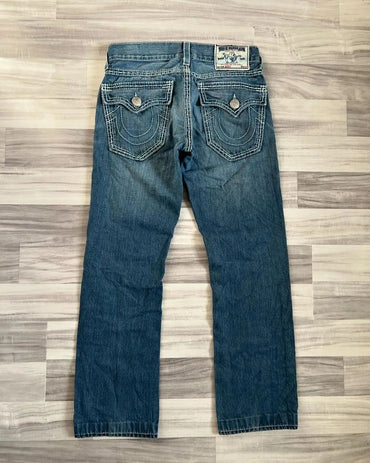 Vintage Y2k Buddha Embroidered Jeans for Men Clothing Casual High Street Straight and Versatile Men Jeans Baggy Men Pants