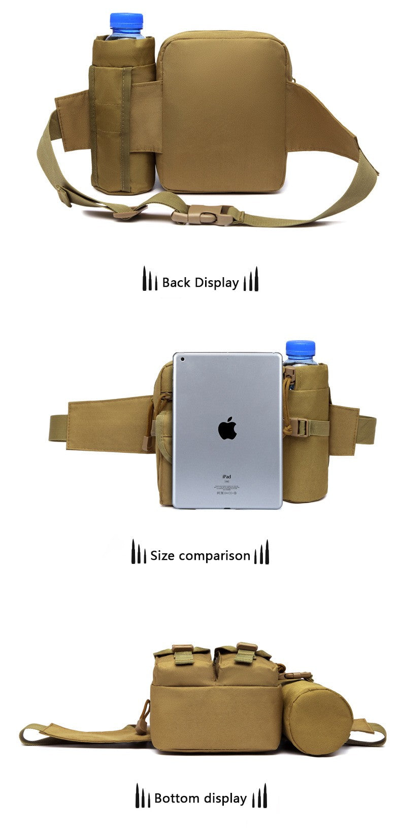 Outdoor Waist Bag Men Tactical Water Bottle Waterproof Bags Camouflage Hunting Hiking Climbing Bag Nylon Mobile Phone Belt Pack