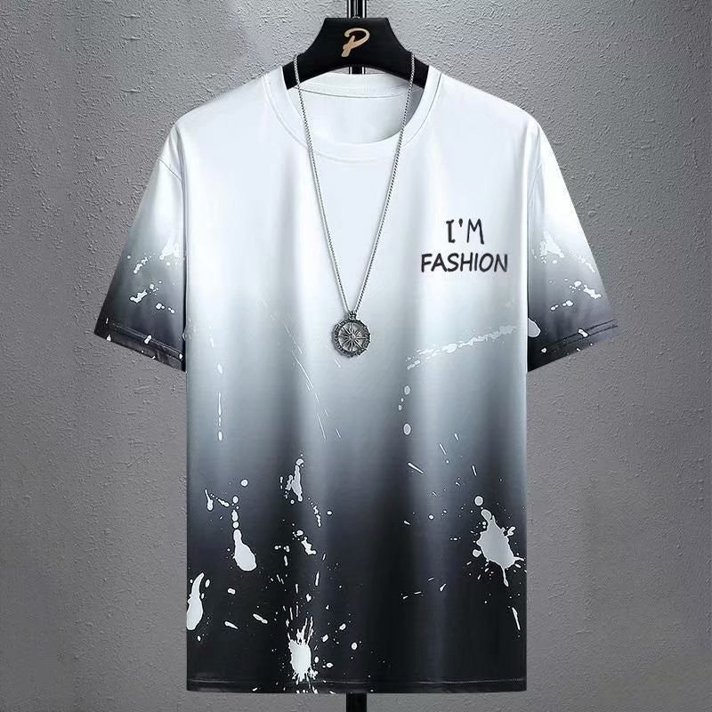 Suits for men 2025 Summer Fashion Polyester Thin Casual Breathable Short Sleeve Printed Sports T-shirt + Shorts Basketball Set