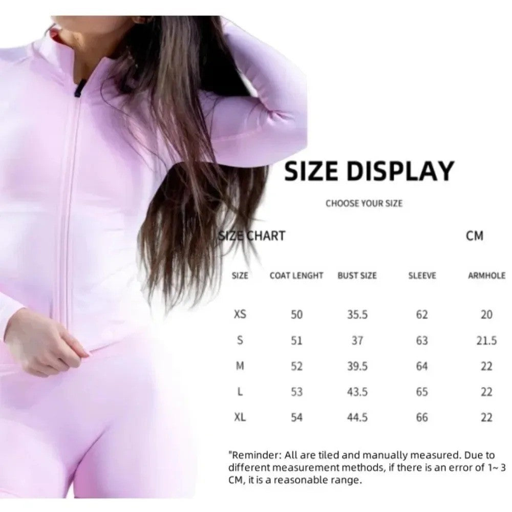 Oner Active Women's Comprehensive Training Jacket Yoga Jacket Gym Jacket Long Sleeve Zipper Tight Plastic Waistband Daily Jacket