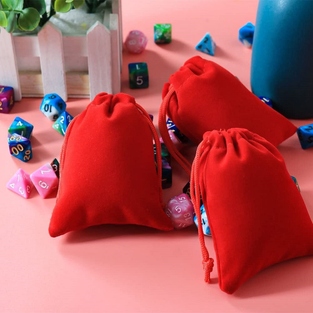 10PCS Gift Jewelry Bags 5x7cm,7x9cm Small Drawstring Velvet Bags For Wedding Party