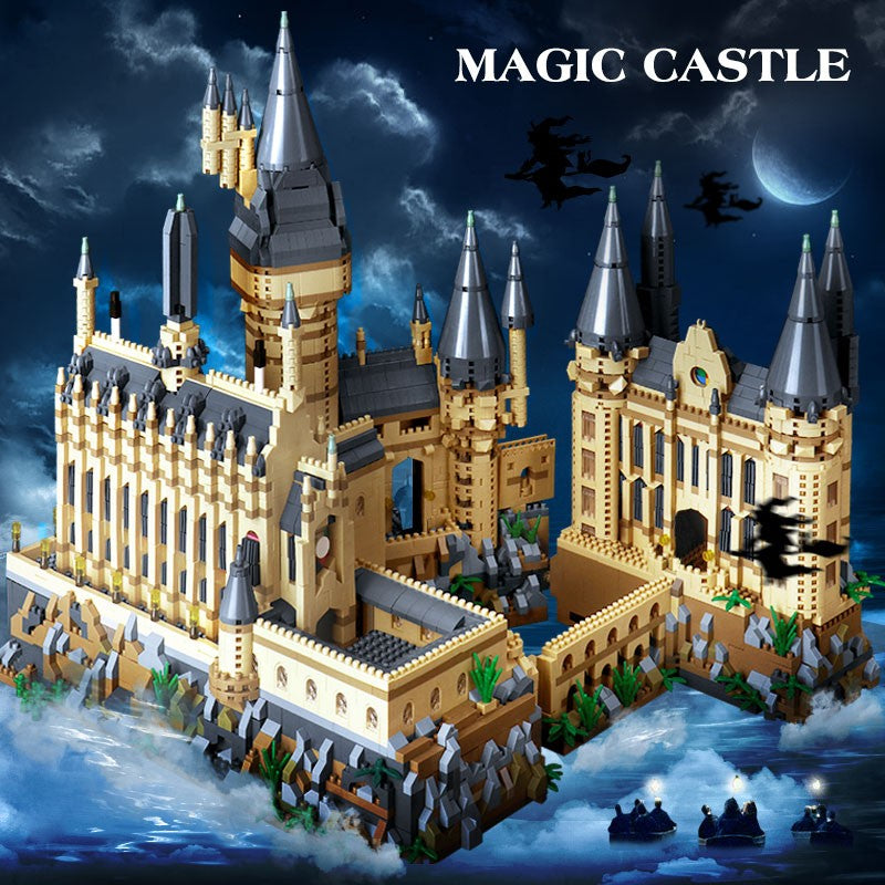 Micro Blocos Cidade Criativa Castelo Mágico Medieval Série Arquitetura Escola Palácio Modelo Blocos de Construção Presentes Brinquedos de Montar para Crianças