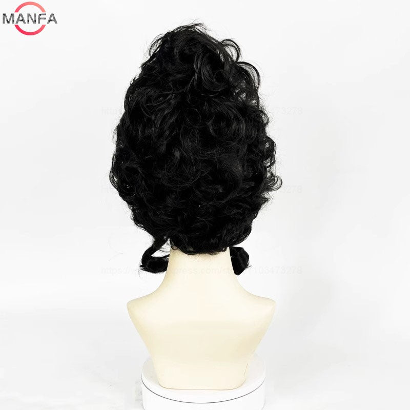 Perucas de Cosplay Maria Antonieta Princesa Médio Encaracolado Resistente ao Calor Peruca de Cabelo Sintético + Touca de Peruca