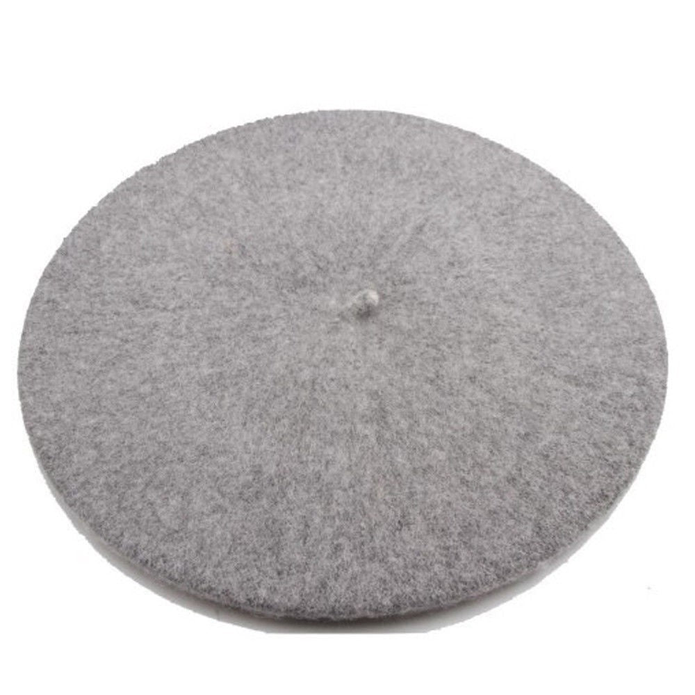 Boina de lã sintética quente de inverno feminina meninas artista francesa gorro chapéu vermelho preto roxo bege laranja Kawaii bonés de topo plano aquecedores