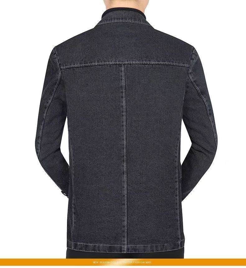 New 2025 Men's Spring Autumn Denim Suit Jacket Suit Collar Jeans Jacket High-end Coat Trend Single West Men Casual Men Clothing