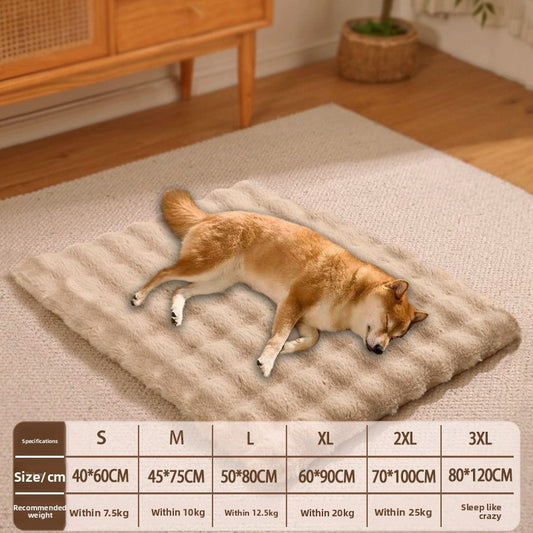 Tapete para Animais de Estimação Quente e Antiderrapante para Cachorros, Cama de Pelúcia de Cor Sólida para Todas as Estações
