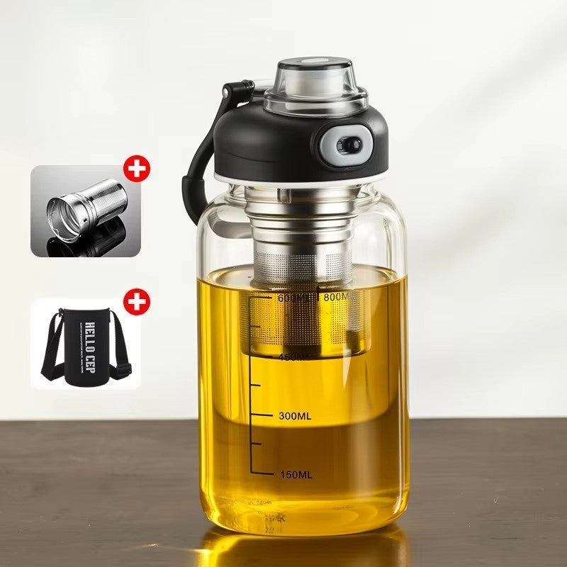 Copo De Vidro Transparente Com Filtragem Copos De Café De Grande Capacidade Com Tampa Utensílios De Cozinha Suprimentos De Barra Caneca De Chá Durável