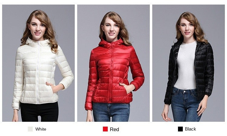 White Duck Down Winter Hoody Jackets Ultra-light Women Down Coats Puffer Long Sleeve Warm Slim Portable Thin Female Outwears 7XL