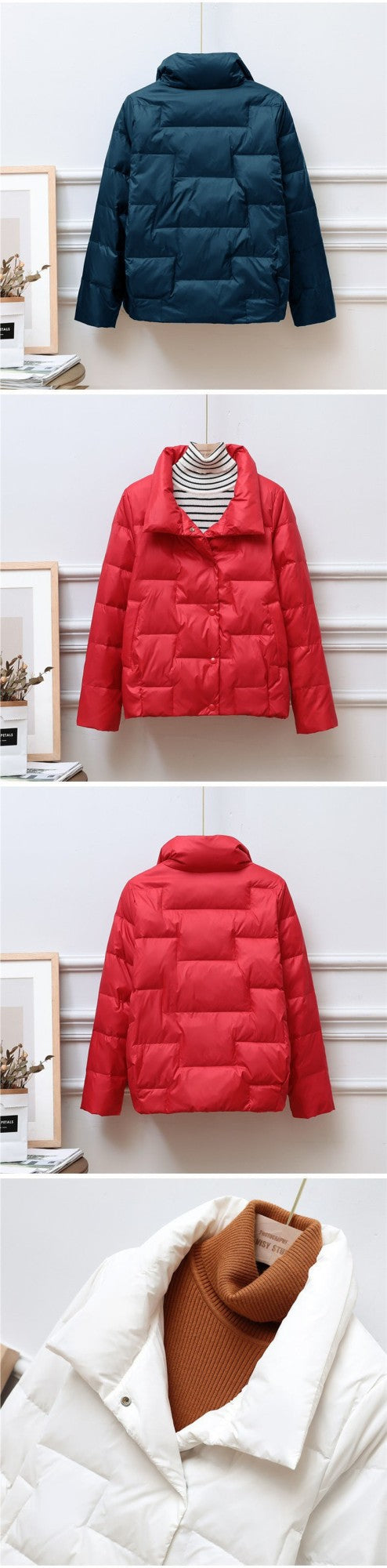 Women's Parkas Autumn Winter stand-up collar Lightweight thin Short 2025 New Female Loose Cotton Jacket Leisure Overcoat 5XL