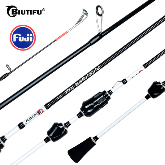 BIUTIFU Spinning Casting Ultralight Rod 1.8/1.92m T800 Carbon Fiber Fuji Ring 0.2-8g Solid Tip For Lure Trout Fishing Phishger