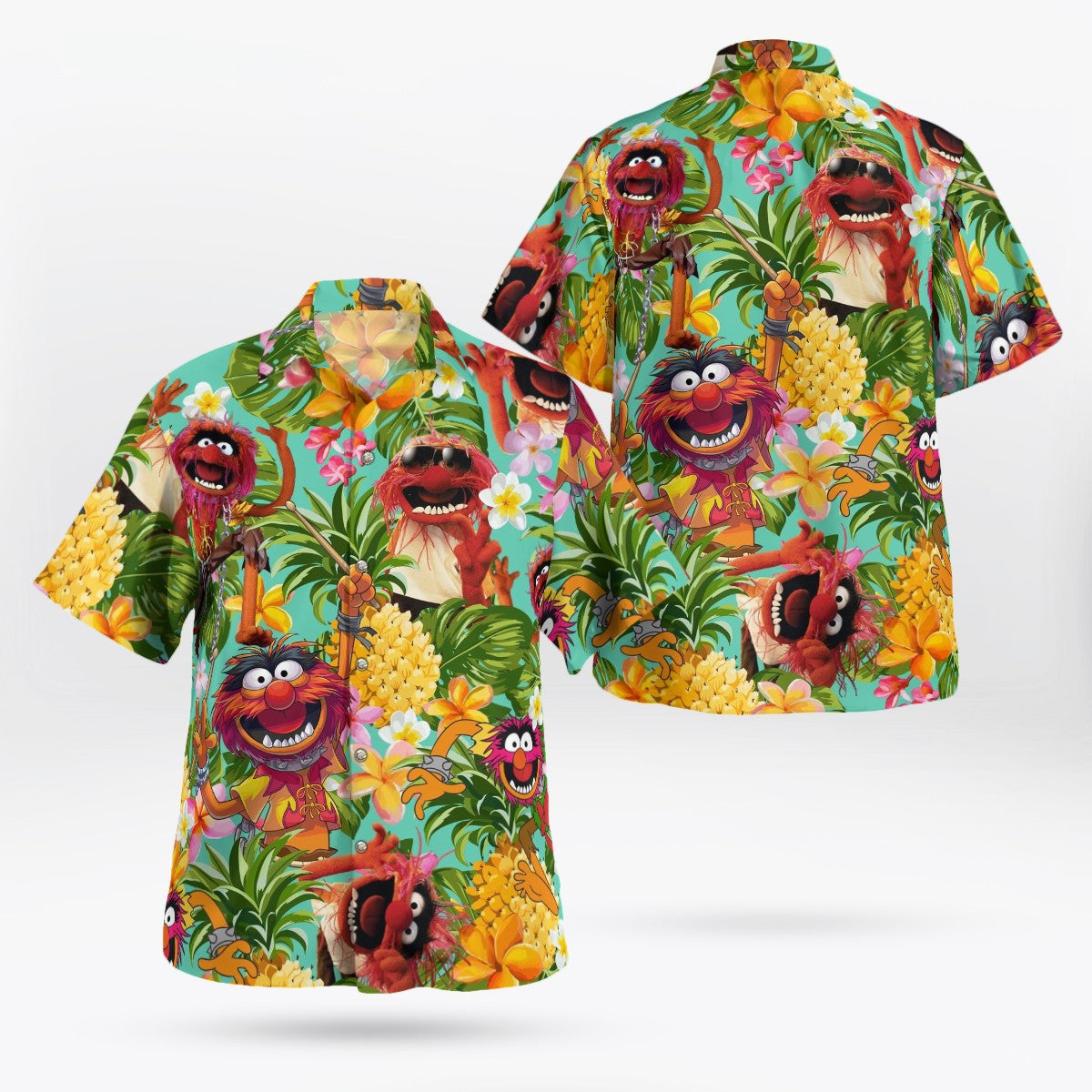 Harajuku Anime 3D Elmo Shirt Hawaiian Shirt Men's Summer Short sleeved Shirt Men's Shirt 2024 Plus Size 3xlshirt Chemistry Homme