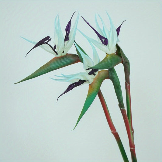 3pcs Artificial Bird Of Paradise Flowers Rubber Strelitzia 24.5'' Long Stem Flower Suitable For DIY Home Party Theme Decor