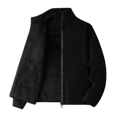 Plus Size Women's Autumn Winter Thickened Double-sided Fleece Hooded Jacket Zipper Long Sleeve Warm Outerwear Casual Style Sh...