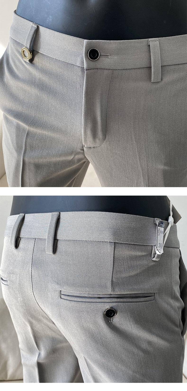 Men Suit Pant 2025 Autumn Solid Elastic Waist Dress Pants Calça Masculina Men Slim Business Office Social Ankle Length Trousers