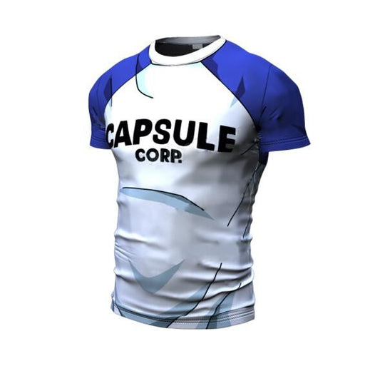 New Goku Men Summer T Shirt Gym CAPSULE CORP Printed Casual Quick-dry Fitness Short Sleeve Men's T-shirt Men Tees