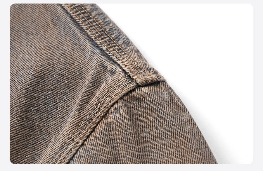 SIMWOOD 2025 Autumn New Oversize Washed Vintage Denim Jackets Men 12.5oz Plus Size Coats
