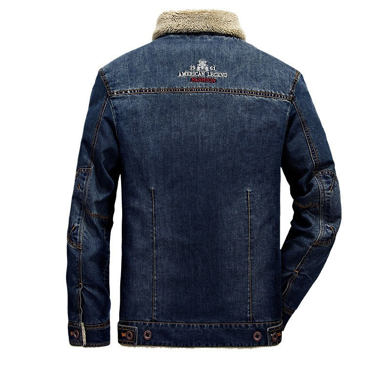 Winter Jackets Men Oversized Fleece Denim Jacket 6XL 7XL Streetwear Thicken Casual Jacket Coat Men's Clothing Outerwear AF66009A