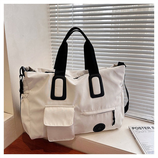 Large Capacity Women's Travel Handbag Multiple Pockets Nylon Travel Sports Shoulder Bag For Women