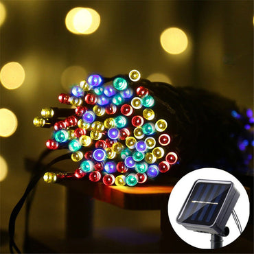 5/7/12M 8 Modes Solar String LED Fairy Lights Garland Outdoor Solar Powered Waterproof Lamps Wedding Christmas Home Garden Decor