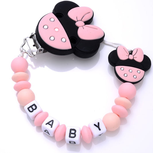 New 5 Colors Baby Teether Handmade Making Pacifier Clips Holder Chains Silicone Pacifier Chain Clip Baby Teething Chain