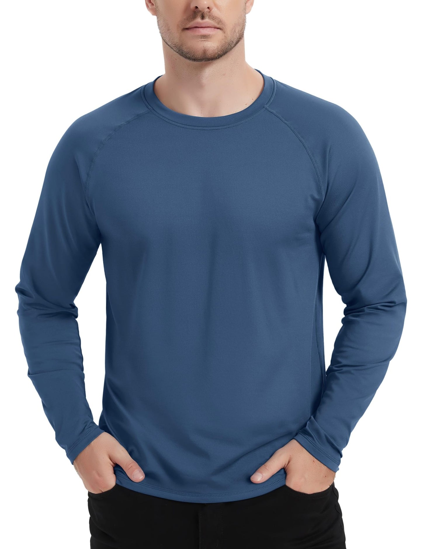 TACVASEN Fleece Lined T-shirts Mens Thermal Long Sleeve T Shirts Winter Autumn Athletic Workout Base Layer Pullover Tops Male