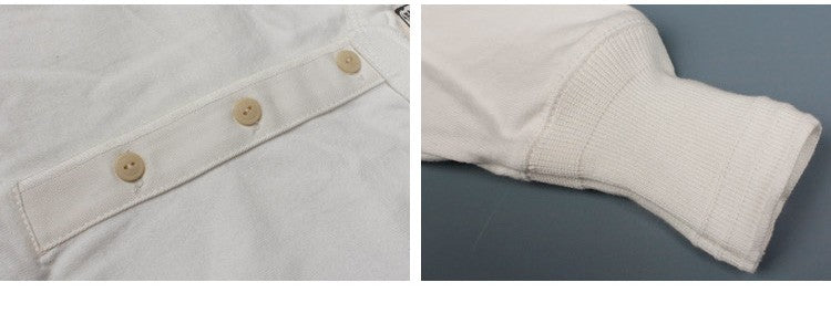 Bronson 350g Heavyweight L/S Henley Shirt Vintage Plain Base T-Shirt For Men
