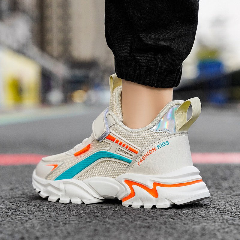 Lightweight Children's Black Sneakers Breathable Mesh for Boys School Casual Walking Shoes Non slip Sport Kids Girl Running Shoe