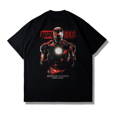 Meichao Marvel Joint Iron Man Men's T-shirt Pure Cotton Women's Short-sleeved Harajuku Stylish Daily Casual Summer Top Unisex