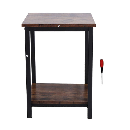 Bedroom Side Table Simple Double Layer Storage Cabinet Side Industrial Coffee Table Desk for Living Room Household Supplies