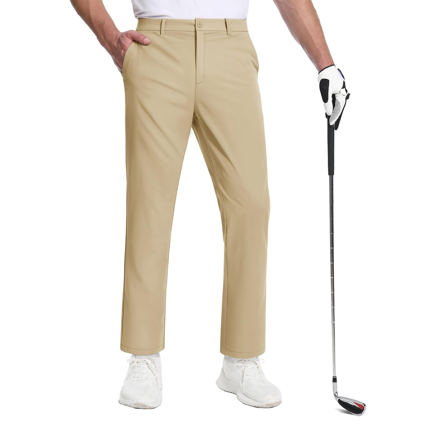 TACVASEN Golf Pants Men Stretch Lightweight Quick Dry Work Pants Waterproof Flat Front Dress Pants with 5 Pockets 30"/32"/34";;VERDADEIRO;;"Dark Grey,40W-32L