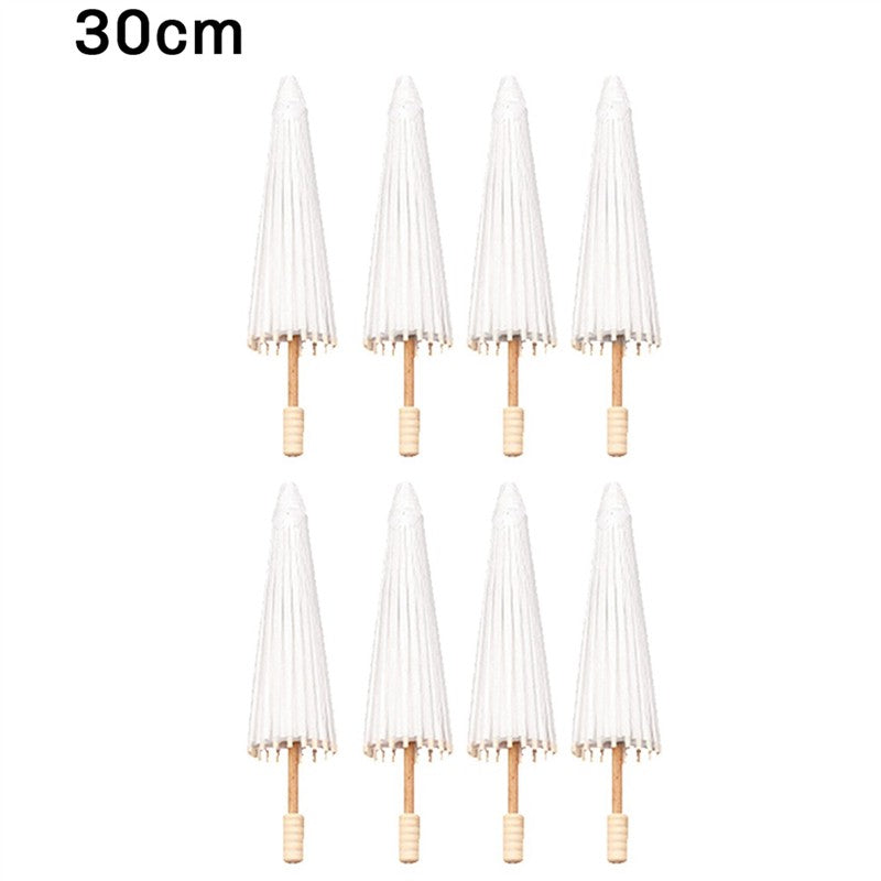 16PCS Paper Parasol Wedding Umbrella Party Favor 30Cm Bamboo Umbrellas For Bridal Shower Centerpieces Photo Props