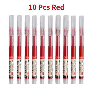 10pcs Gel Pens 0.5mm Needle Type Gel Ink Pens Straight Liquid Ballpoint Pen Colors Stationery School Office Writing Stationery
