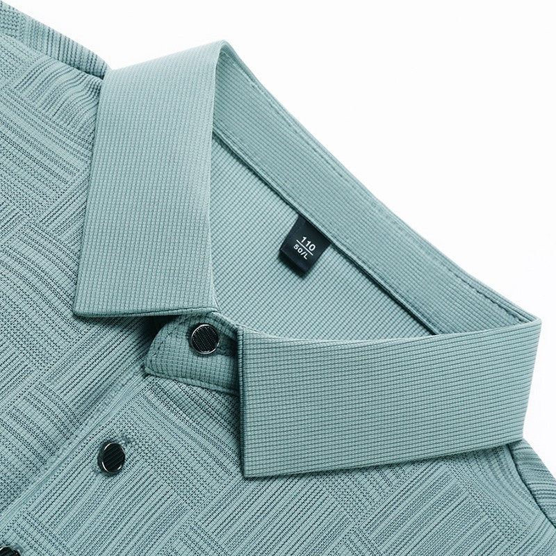 2024 Men's New Printed Business Casual Short sleeved POLO Shirt Fashion Short sleeved Comfortable and Breathable Top