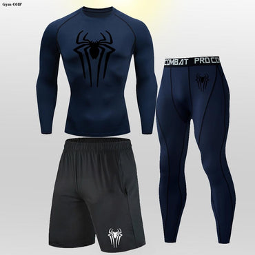 Thermal Man Underwear Set Spi/Der Compression T Shirt Leggings Yoga Sets Fitness