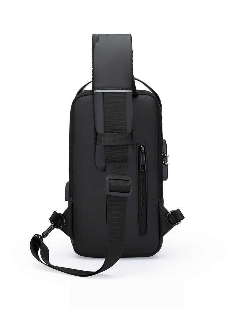 Large Capacity Multifunction Shoulder Crossbody Bag Messenger Chest Sling Travel Pack for Male Men Usb Waterproof Sports Running