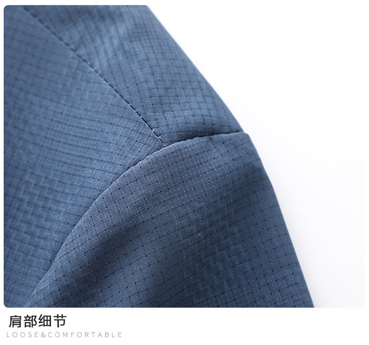 Large Size Thin Ice Silk Suit High Elastic Lightweight Breathable Casual Sun-Protective Smooth Light Luxury Jacket