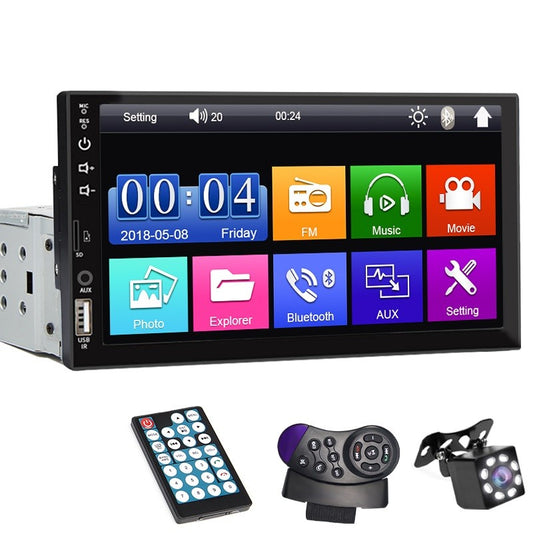 7 Inch Car Radio 1 Din MP5 Player Touch Screen Multimedia FM ISO Power Aux Input USB Bluetooth Mirror Link Universal Autoradio