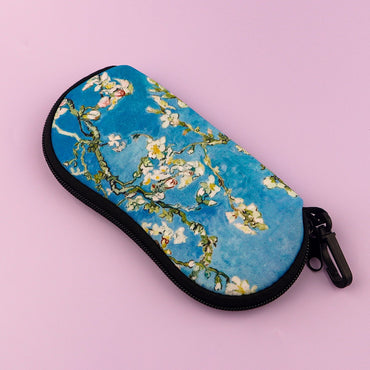 Vintage Van Gogh Sunglasses Box Glasses Soft Cloth Bags Glasses Case Women Zipper Sunglasses Bags Eyeglasses Case Eyewear Bag