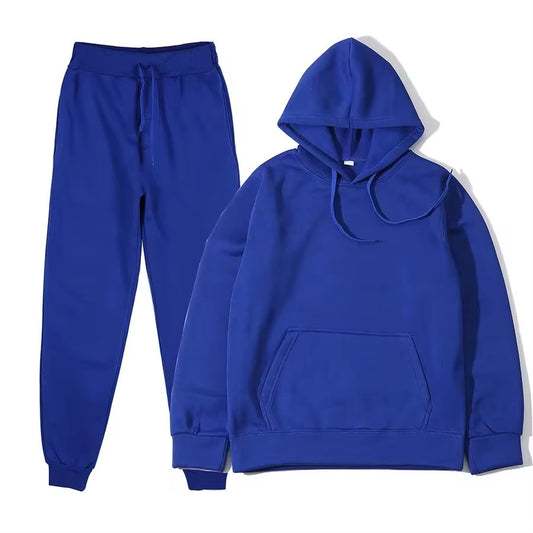 2025 Men's Autumn and Winter New Solid Color Hoodie+pants Two-piece Set Fashionable Casual Sports Set Size S-3XL Men's Tracksuit