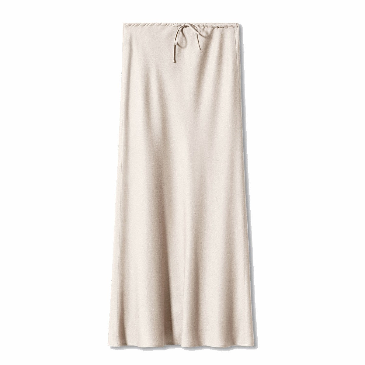 New In 2025 Spring Summer Solid Color Satin Long Skirt For Women High Waist Lace