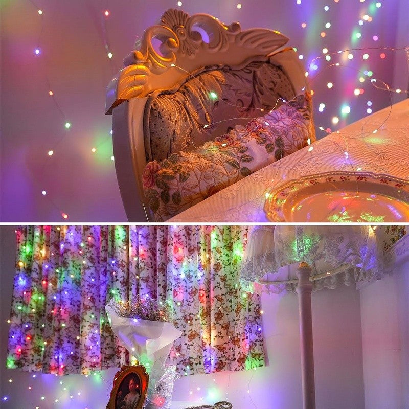 Battery Powered 10/20/30/50/100LEDs String Lights Copper Wire Light for Holiday Lighting Camping Flower Wedding Christmas Decor