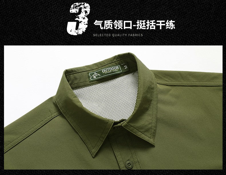 2024 Summer New Cargo Shirt Short Sleeve Men's Cargo T-shirt Outdoor Navy Multi-pocket Breathable Camping Hiking Work Shirts