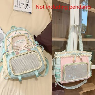 Women's Bag Set Two-Piece Pain Bag Back to School Season Back to School Season Backpack Lace Lightweight Cute Backpack