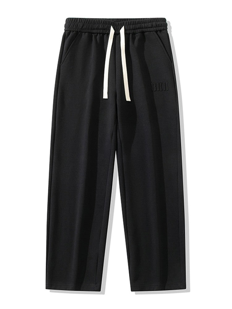 Men's Straight Sweatpants Wide Leg Cotton Track Pants Drawstring Letter Sports Baggy Pants Casual Long Trousers Big Size 8XL