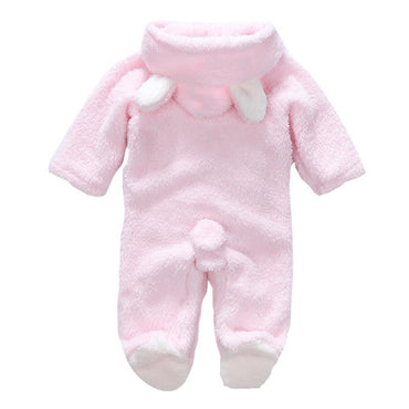 Winter Newborn Baby Plush Bodysuit Jumpsuit Cartoon Hoodies Boy Girl Romper Twins Clothes Korean version 0-12M